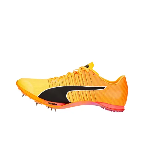 PUMA evoSPEED Slip-resistant Abrasion-resistant Low Top Sprint Running Shoes Men's Orange Black PUMA evoSPEED Противоскользящий Устойчивый к истиранию Низкий Топ Спринт Беговые Кроссовки Мужские Оранжевый Черный