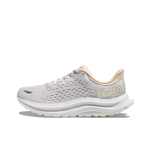 HOKA ONE ONE Kawana Шокабойеры Противоскользящие Устойчивые к истиранию Низкий Топ Беговые кроссовки Женские Серый Желтый