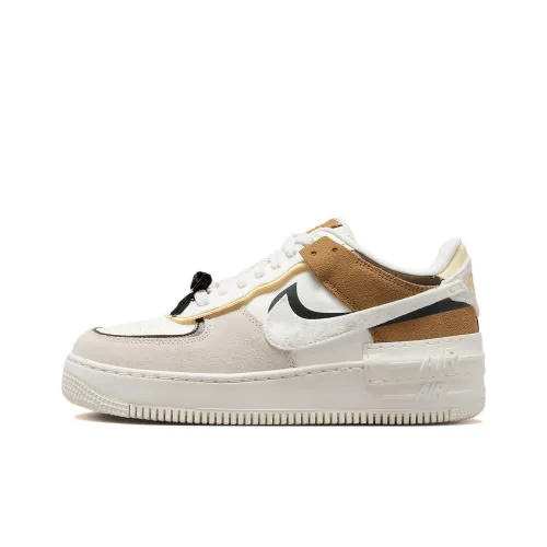 Nike Air FORCE 1 Shadow Low Топ Кроссовки для скейтбординга Женские Белые Серые Коричневые