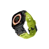 Нержавеющая сталь интерфейс (черный) + фторополимерный ремешок (зеленый)