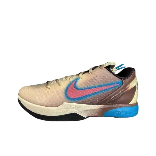 Nike Zoom Kobe 6 Protro 'BHM' Амортизация Низкий Топ Баскетбольные Кроссовки Мужской Коричневый Красный Синий