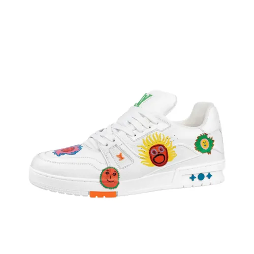 Yayoi Kusama x LOUIS VUITTON Тренер Low Топ Стильные Скейтбординги Унисекс Белый