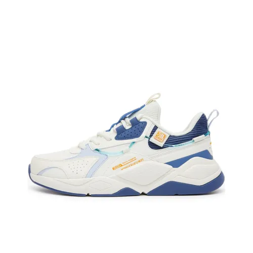 Erke EGRET Амортизаторы Slip-resistant и устойчивые к истиранию Низкий топ Повседневные Беговые кроссовки Мужские Белый Синий