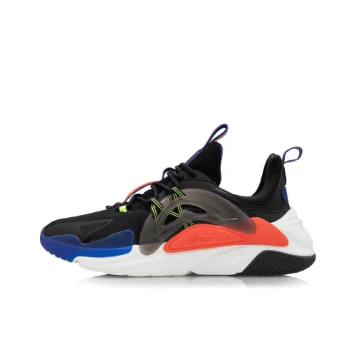 LiNing Spark Амортизаторы Slip-resistant Abrasion-resistant Низкий топ Спортивная повседневная обувь Мужская Черный Синий