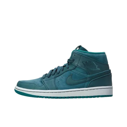 Jordan Air Jordan 1 MID 'Nouveau Nght Shd Nght Shd Lsh Tl Белый' Амортизация MID Топ Винтажные баскетбольные кроссовки Мужской Синий