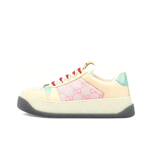 GUCCI Screener Потертый Обувь Стильная Скейтбординг Женская Розовый Бежевый