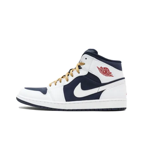 Jordan Air Jordan 1 Phat MID Олимпийский Амортизация Противоскользящий MID Топ Винтажные баскетбольные кроссовки Мужской