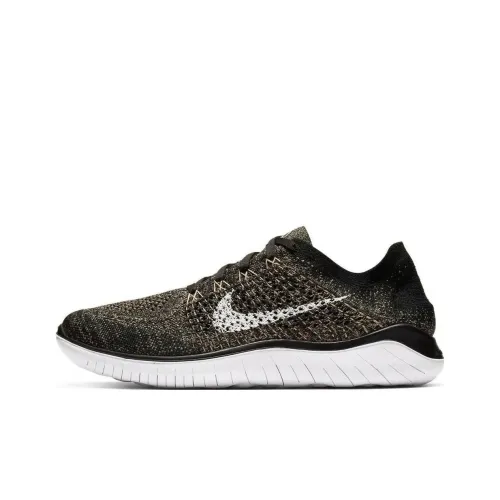 Nike Free Run Flyknit 2018 Амортизаторы Шок Устойчивость к Износу Низкий Топ Беговые кроссовки Мужские Черные