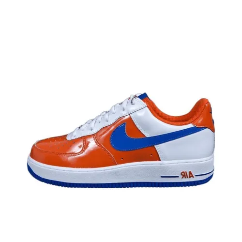 Nike Air Force 1 Премиум HOOP Термический Устойчивый к Износу Легкий Низкий Топ Скейтбординг Кроссовки Унисекс Оранжевый Белый Синий