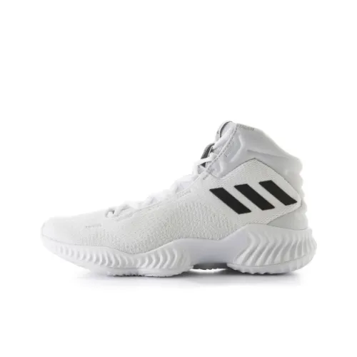Adidas Pro Bounce 2018 Амортизаторы Slip-resistant High Top Баскетбольные кроссовки Унисекс Белый Международная версия