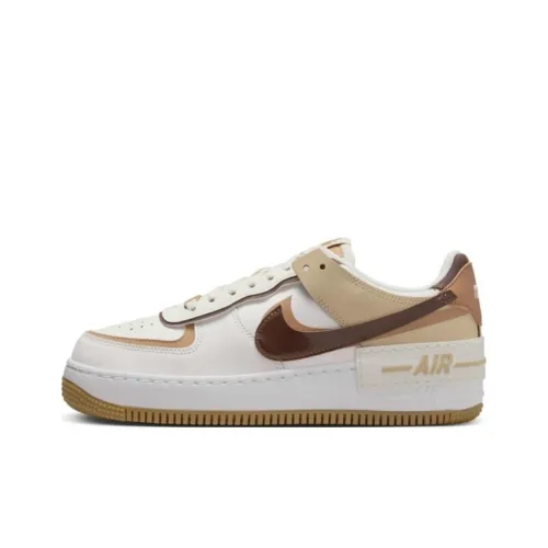 Nike Air FORCE 1 Low Топ Скейтборд Кроссовки Женские Белые Коричневые