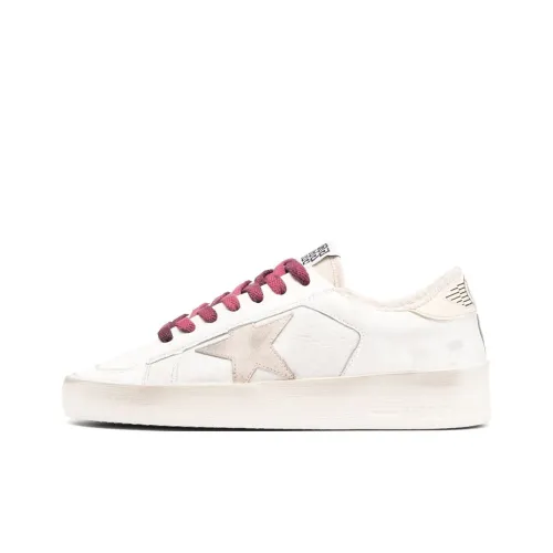 Golden Goose Stardan Низкий Топ Стильный Скейтбординг Женские Экрю Потертый