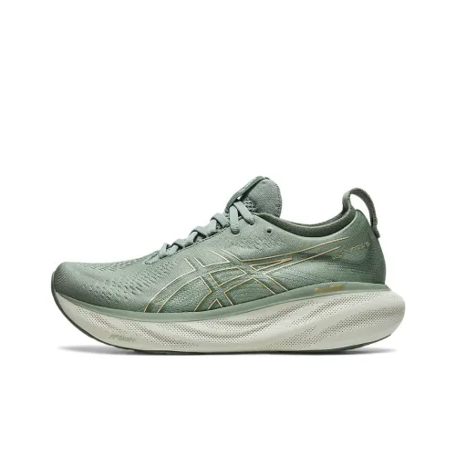 Asics Gel Nimbus 25 Low Top Марафон Беговые кроссовки Женские Зеленый
