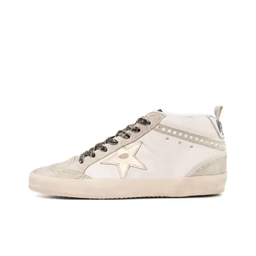 Golden Goose Mid Star Устойчивые к истиранию Низкие Кроссовки для скейтбординга Женские Экрю Потертый