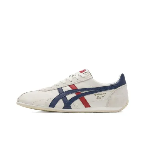 Onitsuka Tiger Runspark Шокабойеры Противоскользящие Устойчивые к истиранию Низкий Топ Беговые кроссовки Унисекс Серебристо-белый