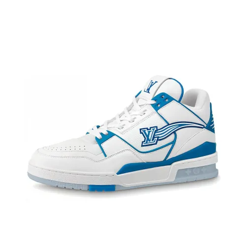 LOUIS VUITTON Тренер Low Топ Стильные Скейтбординги Мужской Белый Синий