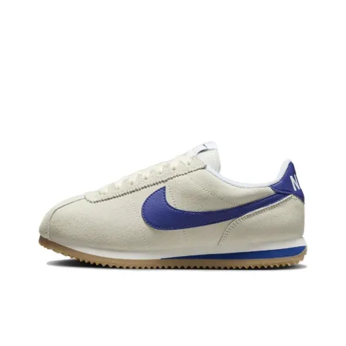 Nike Cortez Collection Беговые кроссовки Низкий топ Светлый Айвори/Темный Королевский Синий/Холст Женский