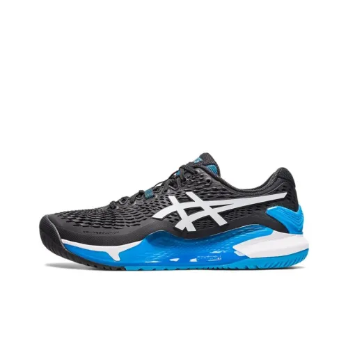 Asics Gel Resolution 9 Low Топ Теннисные Кроссовки Черные Синие