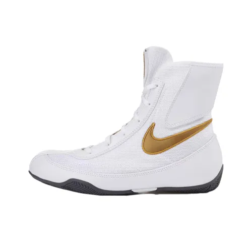Nike Machomai 2 Боксер Обувь Легкая Износостойкая и Нескользящая Высокие Кроссовки для тренировок Унисекс Белый Золотой
