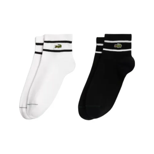 LACOSTE Collaboration 2 пачки черных + белых мужских носков MID до икры
