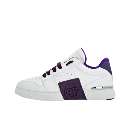 PHILIPP PLEIN Lo Топ Низкий Топ Скейтборд Кроссовки Мужские Белый Фиолетовый