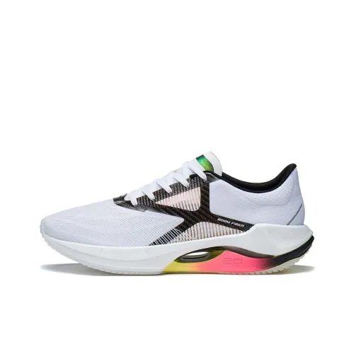 LINING Super Light 20 Устойчивый к истиранию Дышащий Низкий Топ Беговые кроссовки Мужские Белый Черный