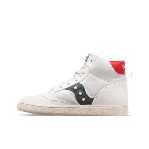 Saucony Jazz Court High Премиум Противоскользящие Устойчивые к истиранию Высокие Кроссовки для скейтбординга Унисекс Белый Красный