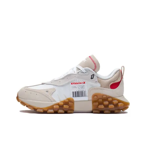 LiNing Shock Absorbers Slip-resistant Abrasion-resistant Low Top Casual Men's White Gray LiNing Shock Absorbers Противоскользящий Устойчивый к истиранию Низкий Топ Повседневный Мужской Белый Серый