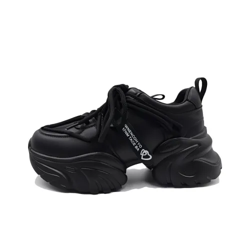 Jin Baichuan массивные кроссовки Low Top черные женские