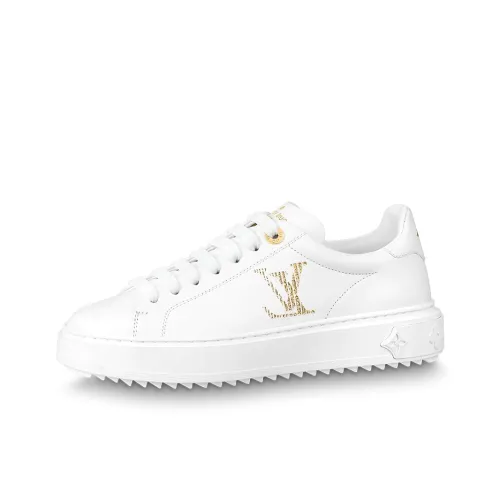 LOUIS VUITTON Time Out Low Топ Стильные Скейтбординги Женские Белые Золотые