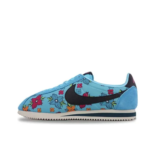 nike Classic Cortez Nylon Износостойкий и Легкий Низкий Топ Беговые кроссовки Унисекс Синий