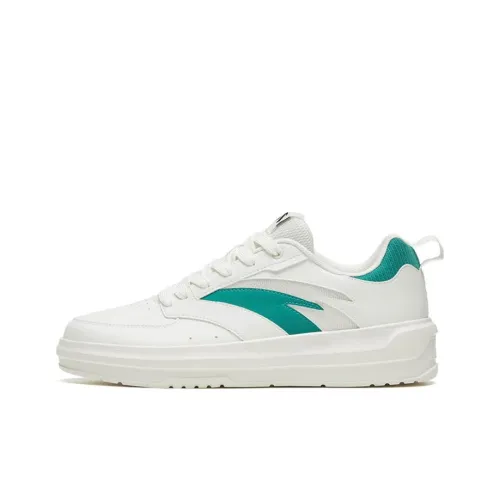 ANTA Life Collection Slip-resistant Abrasion-resistant Breathable Low-Top Skateboard Shoes Men's White Green ANTA Life Collection Противоскользящие Износостойкие Дышащие Низкие Кроссовки для Скейтбординга Мужские Белые Зеленые