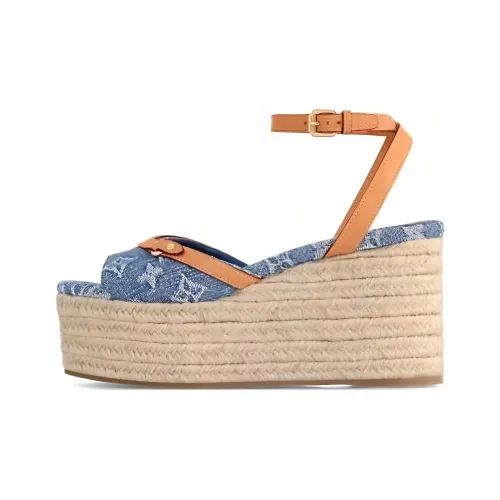 LOUIS VUITTON Helios One Strap Sandals 3,5cm Women's Blue LOUIS VUITTON Helios One Ремешок Сандалии 3,5см Женские Синие