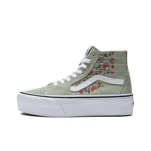 Vans SK8 Stackform High Топ Скейтборд Кроссовки Унисекс Серый Белый Красный