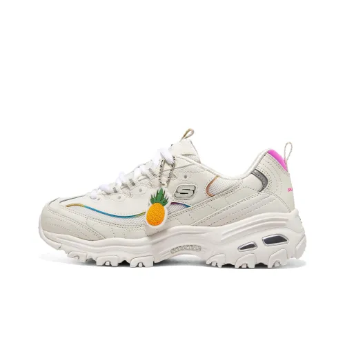 Skechers D'LITES 1,0 Фрукты Bear Устойчивый к истиранию Дышащий Низкий Топ Casual Женские Белые
