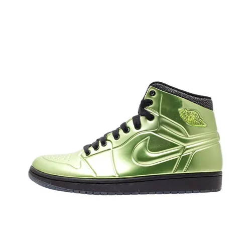 Jordan Air Jordan 1 Анодированная Амортизация MID Топ Винтажные Баскетбольные Кроссовки Мужские Зеленый Черный