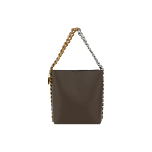 Stella McCartney Frayme ПУ (полиуретан) Ведрообразная Сумка Портативная Сумка через плечо Сумка на плечо Женская Коричневая