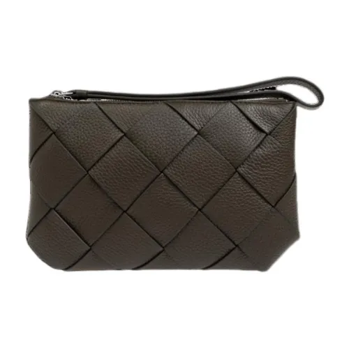 Bottega Veneta GRAIN LEATHER Клатч Мужской Темно-зеленый