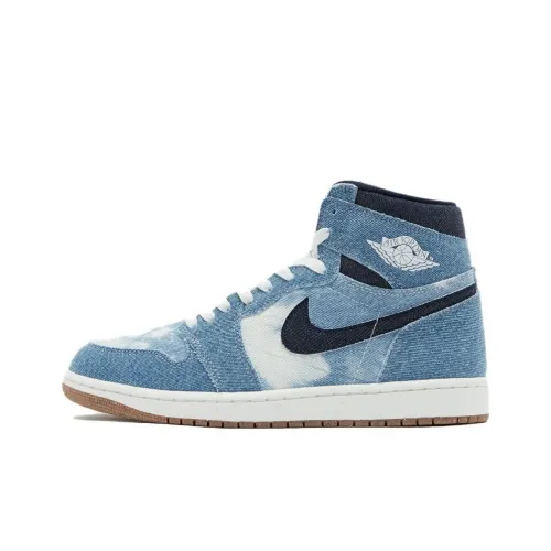 Jordan Air Jordan 1 Винтажные баскетбольные кроссовки High Top Белый и синий цвет Унисекс
