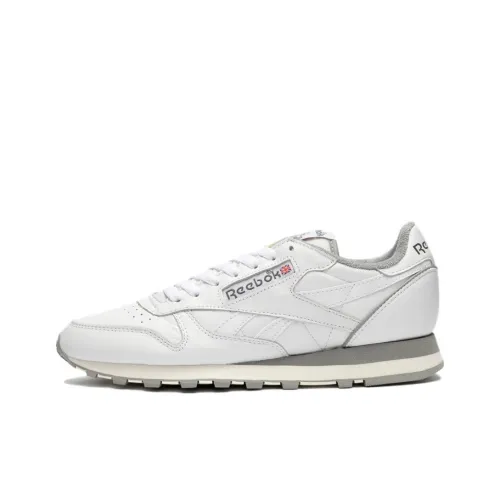 Reebok совместный Classic Leather Low Топ Повседневные Беговые кроссовки Унисекс Белый Серый