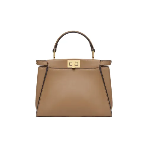 FENDI Peekaboo Сумка через плечо из телячьей кожи мини-сумка женская бежевая