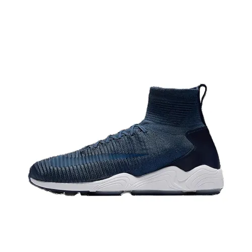 nike Zoom Mercurial Flyknit Slip Resistant Abrasion Resistant High Топ Повседневная обувь Унисекс Синий