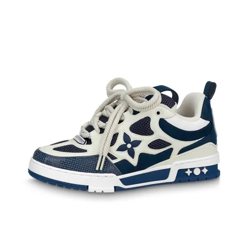 LOUIS VUITTON Skate Low Топ Стильные Скейтбординги Унисекс Синий Белый