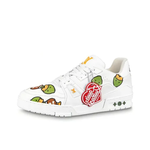 Nigo x LOUIS VUITTON Trainer Коллаборация Низкий Топ Стильные Скейтбординги Мужской Белый