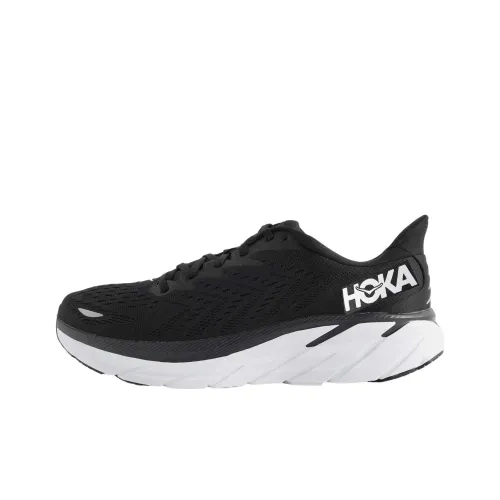 HOKA ONE ONE Clifton 8 Амортизация Дышащий Легкий Низкий Топ Беговые кроссовки Мужской Черный