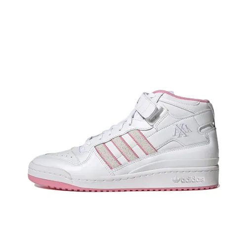 Lil Dre x Adidas Originals Forum Mid ADV Износостойкий и Легкий MID Скейтборд Кроссовки Мужские Розовые Белые