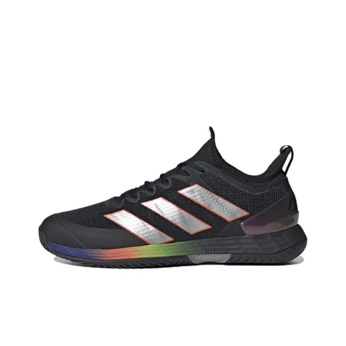Adidas Adizero Ubersonic 4 Slip-Resistant Abrasion-Resistant Легкий Низкий Топ Теннисные Кроссовки Черный Серебряный