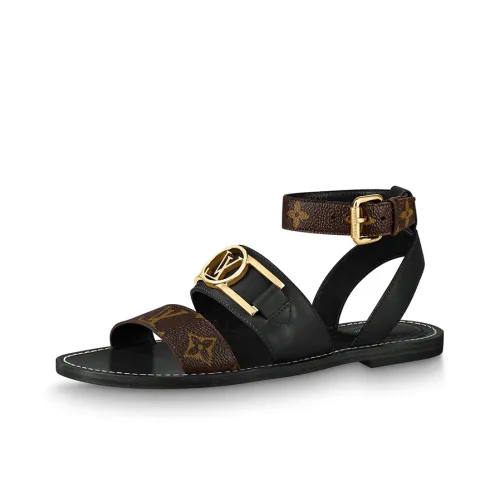 LOUIS VUITTON LV Academy One Strap Sandals Women's Black LOUIS VUITTON LV Academy One Ремень Сандалии Женские Черные