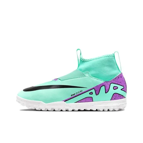 Nike Mercurial Superfly 9 TF Шипы Искусственные Шипы Твердый Грунт Устойчивый к Износу Дышащие Футбольные Бутсы Женские Зеленый