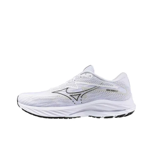 Mizuno Wave Rider 27 Устойчивые к истиранию Низкие Беговые кроссовки Мужские Белые